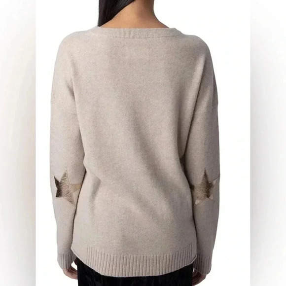 Zadig & Voltaire Cici Start Elbow-Patch Cashmere Sweater Extra Small - Picture 1 of 12